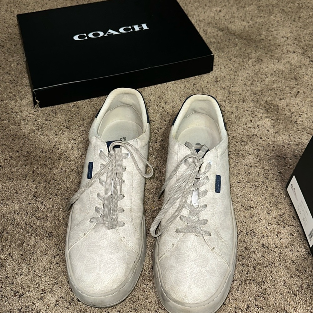 COACH - Men’s Signature Tennis Shoes Low-Top Sneaker Cobalt Blue / Chalk White